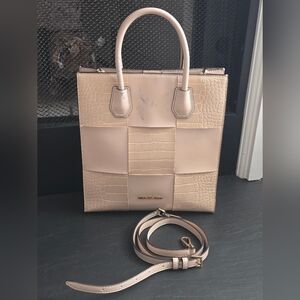 Michael Kors Mercer Medium NS Shopper Handbag Tote Crossbody Buff Leather